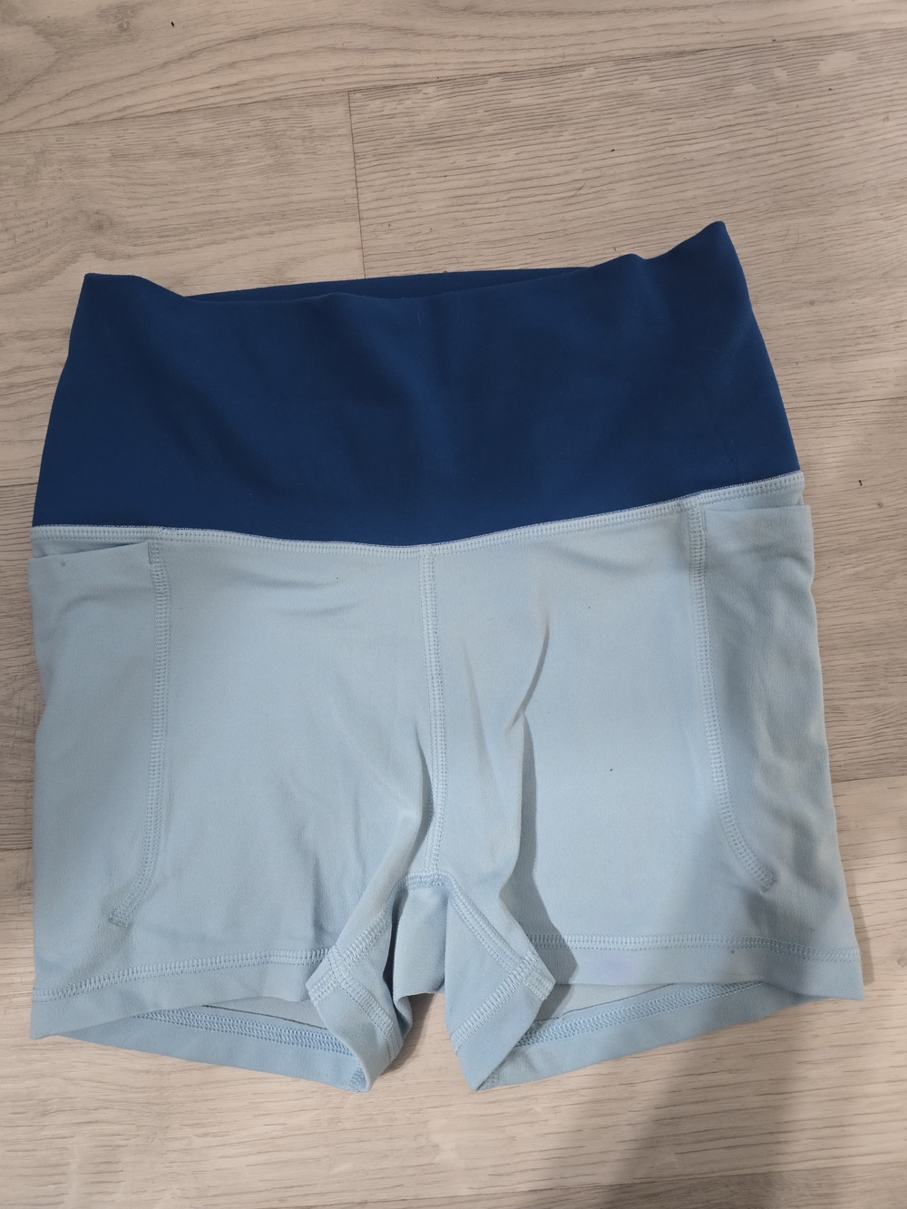 Under Armour Two-Tone Blue High-Waist Bike Shorts